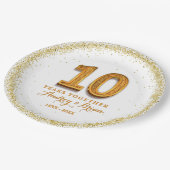 10e Jubileum gepersonaliseerd Papieren Bordje (Gekanteld)