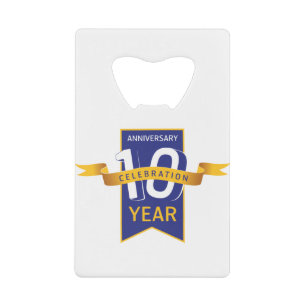 10e Jubileum jaar feestdag Kredietkaart Flessenopener