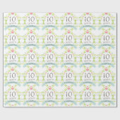 10e Jubileum Love Heart Gift Wrap Cadeaupapier (Vlak)