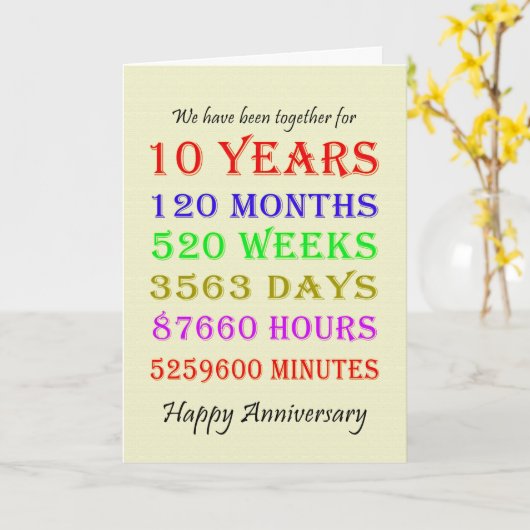 10e Jubileum-mijlpalenkaart Kaart (Gele Bloem)