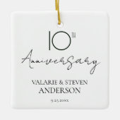 10e Jubileum minimaal Keramisch Ornament (Voorkant)