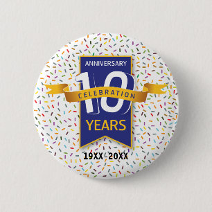 10e JUBILEUM ontwerp Ronde Button 5,7 Cm