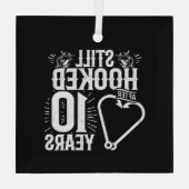 10e Jubileum paren gehuwd 10 jaar Glas Ornament (Achterkant)