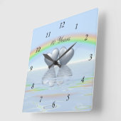 10e Jubileum Tin Hearts Vierkante Klok (Hoek)