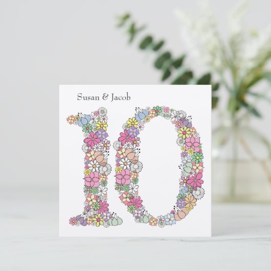 10e Jubileum van het Ttiende Weddenschap Aangepast Kaart (Staand voorkant)