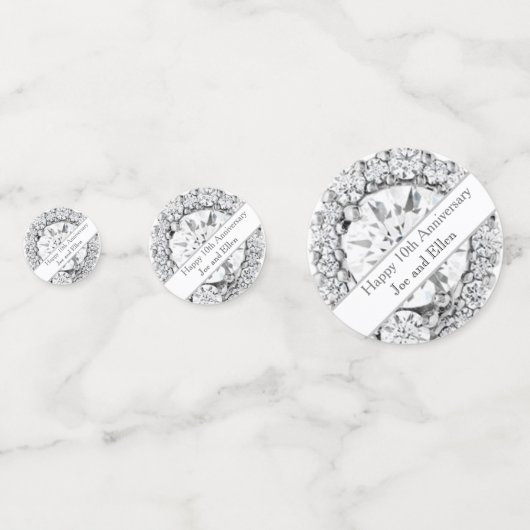 10e Jubileum voor bruiloft Confetti (Achterkanten)