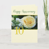 10e Jubileum Yellow Rose Kaart (Voorkant)