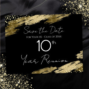 10e klas Reunion Black en Gold Elegant Briefkaart