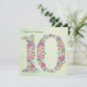 10e Meisjes - Verjaardag - Aanbesteding Kaart (Staand voorkant)