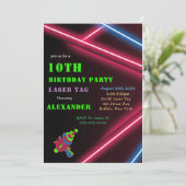 10e Neon Birthday Laser Label Party (Staand voorkant)