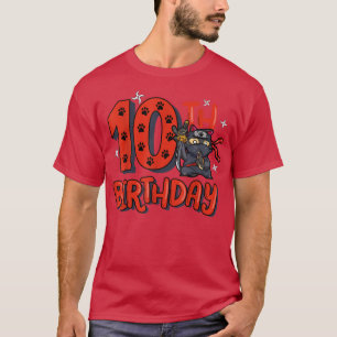 10e Ninja verjaardag jongen 10 jaar oude Samurai v T-shirt
