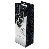 10e Onyx bruiloft Jubileum - Wijn Cadeautas (Voorkant Gekanteld)