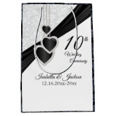 10e onyx en White Wedding Jubileum Medium Cadeauzakje (Voorkant)