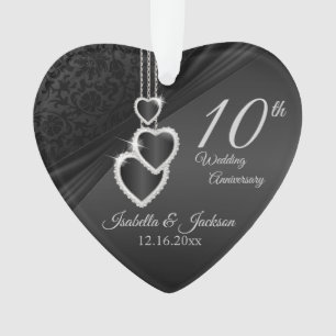 10e Onyx Trouwjubileum Aandenken Ontwerp 2 Ornament