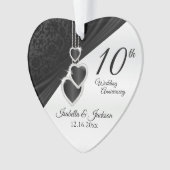 10e Onyx Wedding Jubileum Keepasedesign Ornament (voorkant)