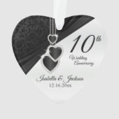 10e Onyx Wedding Jubileum Keepasedesign Ornament (achterkant)