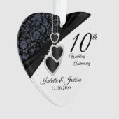 10e Onyx Wedding Jubileum Keepslag Ornament (voorkant)