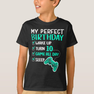 10e perfecte thuisgame 10 jaar oude gamer t-shirt