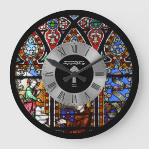 10e priesterwijding jubileum gebrandschilderd glas grote klok