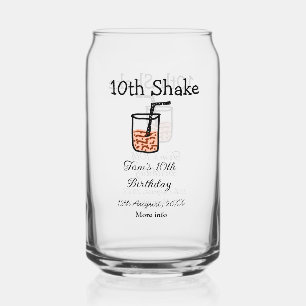 10e shake 10e gelukkige verjaardag milkshake krabb blikvorm glas