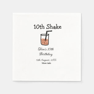 10e shake 10e gelukkige verjaardag milkshake krabb servet