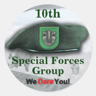 10e Special Forces groene baretten veteranen Stick Ronde Sticker
