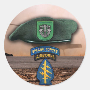 10e speciale troepenmacht Green Berets veteranen v Ronde Sticker
