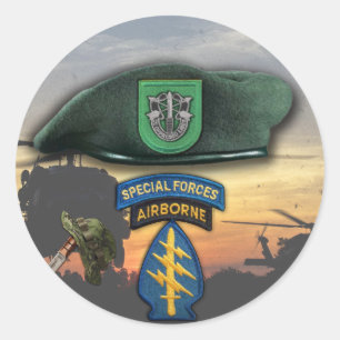 10e speciale troepenmacht Green Berets veteranen v Ronde Sticker