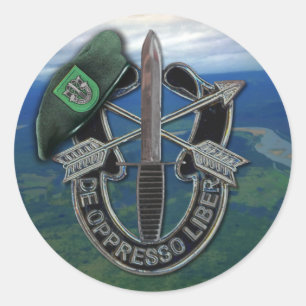 10e speciale troepenmacht Green Berets veteranen v Ronde Sticker