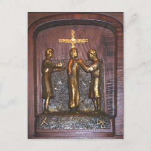 10e station van het kruis briefkaart