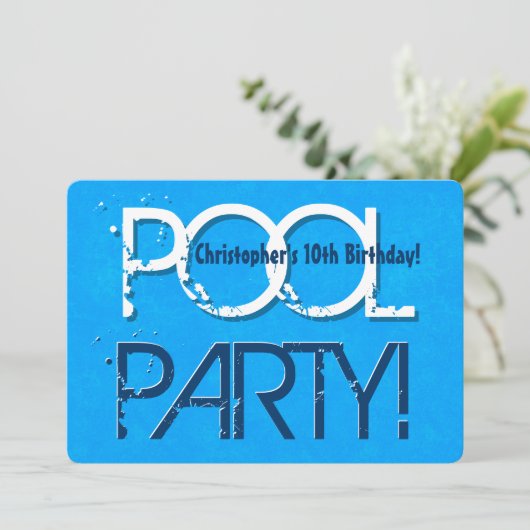 10e Tien Verjaardag Pool Party Save the Date P02Z Kaart (Staand voorkant)