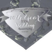 10e Tin Hart Roos Bruiloft Jubileum Tafelkleed (Gekanteld)