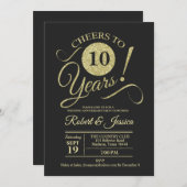 10e trouwdag gouden krijtbordpatroon kaart (Voorkant / Achterkant)