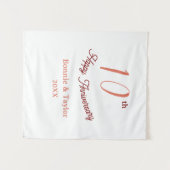 10e trouwdag perzik pastel naam retro b wandkleed (Voorkant (horizontaal))