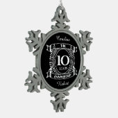 10e trouwdag tin tin sneeuwvlok ornament (Links)