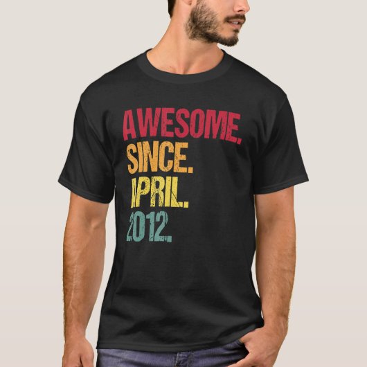 10e verjaardag 10 jaar oud Geweldige sinds april 2 T-shirt (Voorkant)