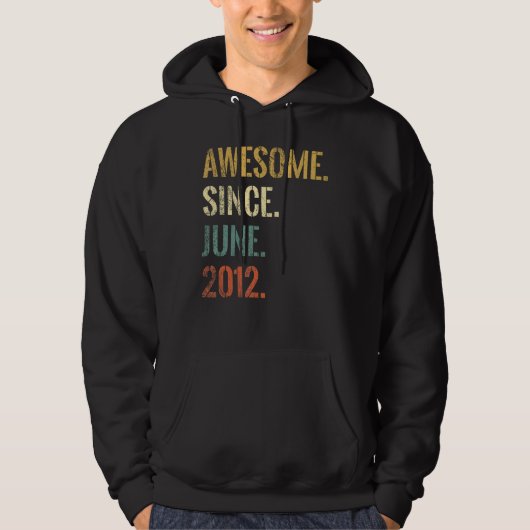 10e verjaardag 10 jaar oud Geweldige sinds juni 20 Hoodie (Voorkant)