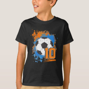 10e verjaardag 10 jaar oud Voetbal T-shirt