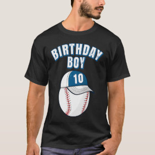 10e verjaardag 10 jaar oude Baseball Player Bo T-shirt