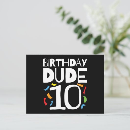 10e verjaardag 10 jaar oude kinderen verjaardag ke briefkaart (Staand voorkant)