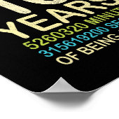 10e verjaardag 10 jaar oude  retro 120 poster (Hoek)