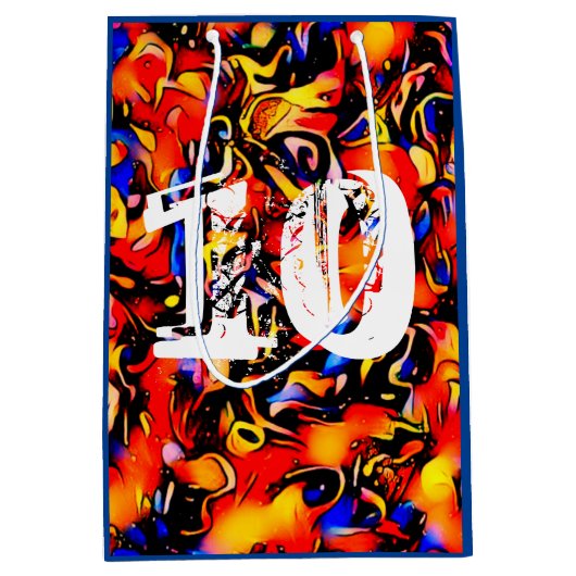 10e verjaardag abstracte kunstjongens medium cadeauzakje (Voorkant)