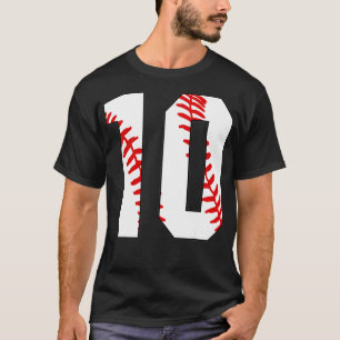 10e verjaardag Baseball Big Number Tien 10 jaar ou T-shirt