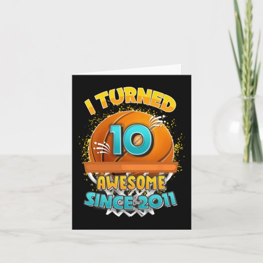 10e verjaardag basketbal Ik draaide 10 Jaar Oud Gi Kaart (Voorkant)