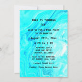 10e Verjaardag Blauwgroen Blauw Abstract Artsy Cus Kaart (Voorkant)