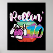 10e verjaardag Bowling Rollin in 10 Bday Bowler G Poster (Voorkant)