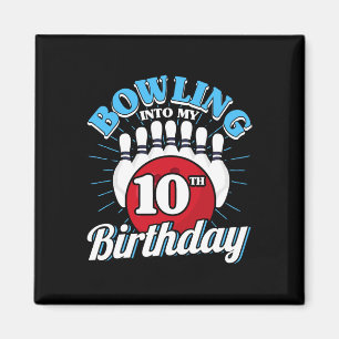 10e verjaardag bowling thema bowlen tot verjaardag magneet