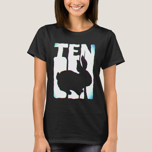 10e verjaardag Bunny Rabbit 10-jarig meisje T-shirt (Voorkant)