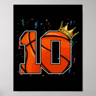 10e Verjaardag Bysketbyll Groot Nummer 10 Jaar Oud Poster