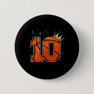 10e Verjaardag Bysketbyll Groot Nummer 10 Jaar Oud Ronde Button 5,7 Cm